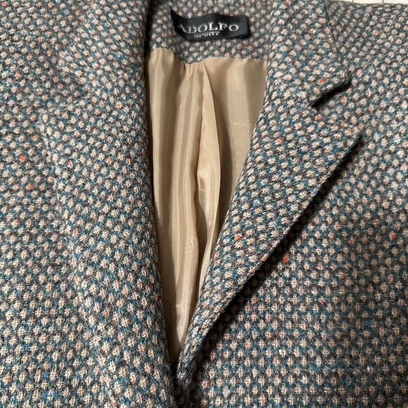 Vintage Adolfo Sport Wool Blazer – 80s/90s Classic Power Look – Size 6 - Picture 2 of 6